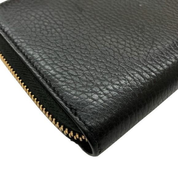 GUCCI Interlocking GG Round Long Wallet Black Leather - Picture 6 of 8